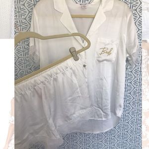 NWT Victoria’s Secret Bridal Satin Boxer PJ’s, Med